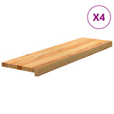 Stopnie schodowe, 4 szt. brązowe 90x25x2cm lite drewno dębowe