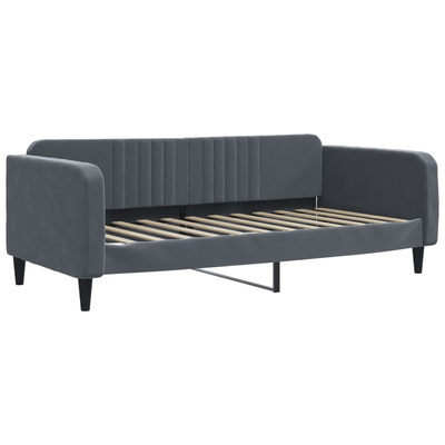 Sofa z funkcją spania, ciemnoszara, 90x200 cm, aksamit