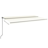 Ręcznie zwijana markiza z LED, 600x350 cm, kremowa