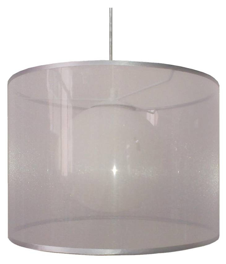 Lampa wisząca z abażurem Chicago srebrna nowoczesna pojedyncza 1xE27