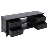 vidaXL Szafka pod TV, czarna,108x30x40 cm, drewno paulownia
