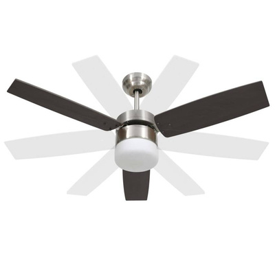 vidaXL Wentylator sufitowy z lampą i pilotem, 108 cm, ciemnobrązowy