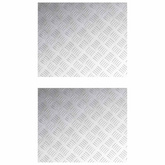 Stopień Prostokątny 2 pcs Srebrny 60 x 50 cm Aluminium