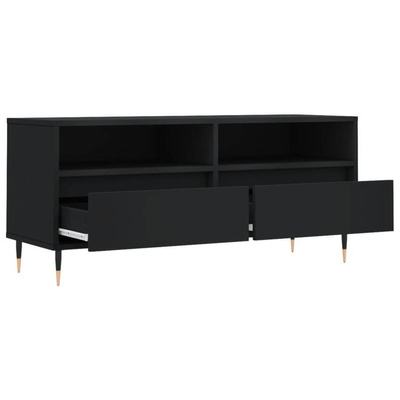 vidaXL Szafka pod TV, czarna, 100x34,5x44,5cm, materiał drewnopochodny