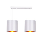 Lampa wisząca z abażurami Atlanta biała podwójna na listwie nowoczesna