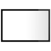 vidaXL Lustro łazienkowe LED, wysoki połysk, czarne, 60x8,5x37, akryl