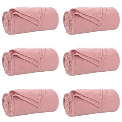 Koce narzutowe 6 pcs Różowy 170 x 130 cm Polar