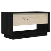 vidaXL Szafka pod TV, czarna, 74x34x40 cm, lite drewno sosnowe