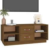 vidaXL Szafka pod TV, miodowy brąz, 100x34x40 cm, lite drewno sosnowe