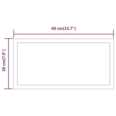 vidaXL Lustro łazienkowe z LED, 40x20 cm