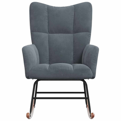 Fotel bujany, ciemnoszary, tapicerowany aksamitem model standard
