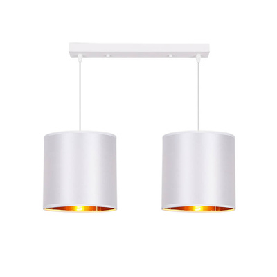 Lampa wisząca z abażurami Atlanta biała podwójna na listwie nowoczesna