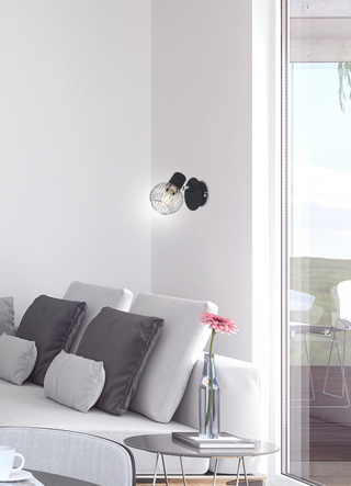 Lampa ścienna1X40W E14 czarny/chrom OSLO 91-61836