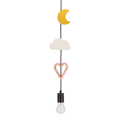 Trio hcsm p lampa wisząca czarny 3x20W E27 iq kids różowy+biały+złoty