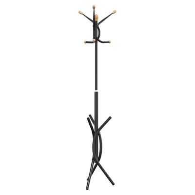 Stojący wieszak na płaszcze, czarny, 176 cm, malowane żelazo