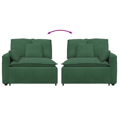 Modułowy podłokietnik sofy modułowej z poduszkami ciemnozielona 100 cm