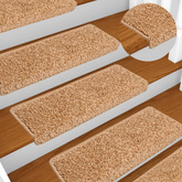 Maty na schody 10 szt. 65x21x4 cm Beżowe, prostokątne krawędzie