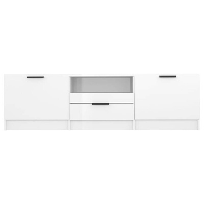 vidaXL Szafka pod TV, wysoki połysk, biała, 140x35x40 cm