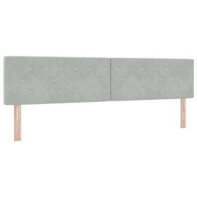 Łóżko kontynentalne z materacem jasnoszary 200 x 200 cm Welur