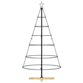 Choinka Stożkowa Świąteczna z podstawą Czarny 154 cm Stal