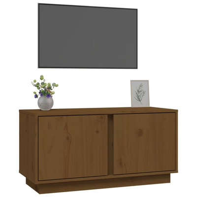vidaXL Szafka pod TV, miodowy brąz, 80x35x40,5 cm, lite drewno sosnowe model standard