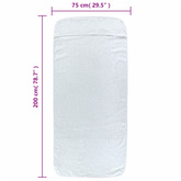 Ręczniki plażowe, 2 szt., białe, 75x200 cm, tkanina, 400 g/m?