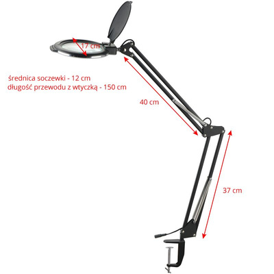 Lampa lupa led Glow Moonlight 8012/5' black do blatu 113963