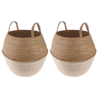 Doniczka z uchwytami 2 pcs Biały ? 32 x 32 cm 100% Trawa morska