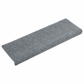 Maty na schody samoprzylepne 15 szt. 65x21x4 cm Jasnoszary prostokątny brzeg