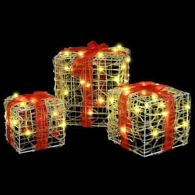 Pudełko Prezentowe 3 pcs Ciepła biel 20 x 20 x 20 cm Akryl