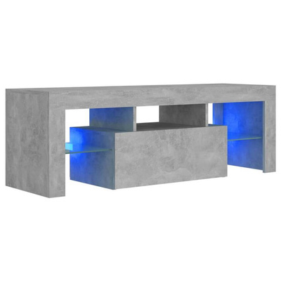 Szafka pod TV z oświetleniem LED, szarość betonu, 120x35x40 cm vidaXL