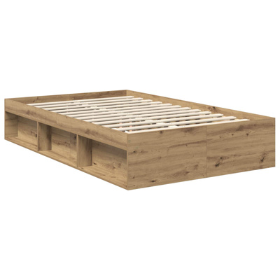 Ramka łóżka Dąb rzemieślniczy 120 x 190 cm Lite drewno sosnowe