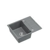 MORGAN 116 GraniteQ zlewozmywak silver stone z syfonem Push To Open stal szlachetna 1-komorowy z/o + zaczepy 4 szt