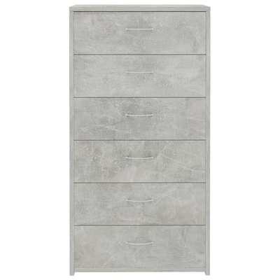 Komoda, 6 szuflad, betonowa szarość, 50x34x96 cm
