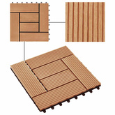 Płytka Tarasowa 11 pcs Drewno tekowe 30 x 30 cm