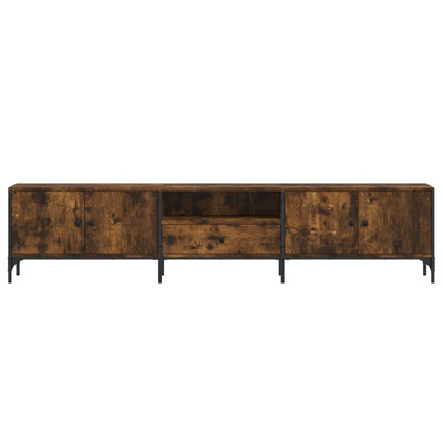 vidaXL Szafka pod TV, z szufladą, przydymiony dąb, 200x25x44 cm