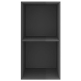 vidaXL Wisząca szafka pod TV, wysoki połysk, szara, 37x37x72 cm