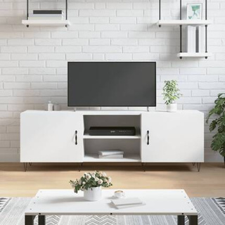vidaXL Szafka pod TV, biała, 150x30x50 cm, materiał drewnopochodny wariant 8