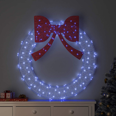 Wianek z 150 diodami LED Niebieski 120 cm Akryl