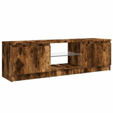 vidaXL Szafka pod TV z LED, przydymiony dąb, 120x30x35,5 cm