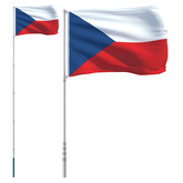 Flaga Czech z masztem, 5,5 m, aluminium