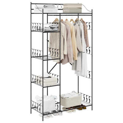 Otwy garderoba Czarny 101 x 43 x 188 cm Stal