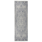 vidaXL Dywan zewnętrzny o płaskim splocie, 80x250 cm, niebieski wzór
