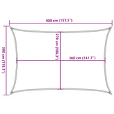 Żagiel przeciwsłoneczny, 160 g/m², piaskowy, 3x4 m, HDPE