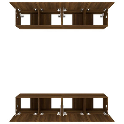 vidaXL Szafki telewizyjne, 4 szt, brązowy dąb, 80x30x30 cm