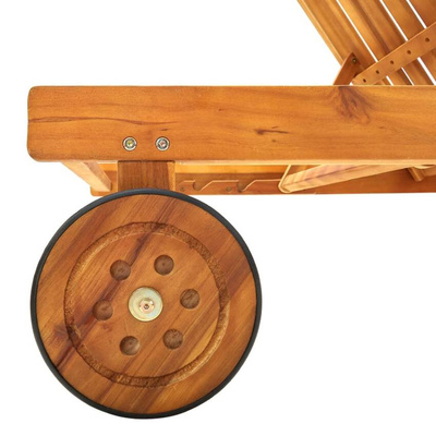 vidaXL Ogrodowy leżak z poduszką, lite drewno akacjowe