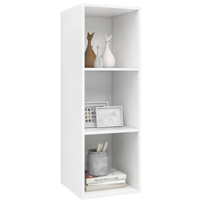 vidaXL Wisząca szafka pod TV, biała, 37x37x107 cm