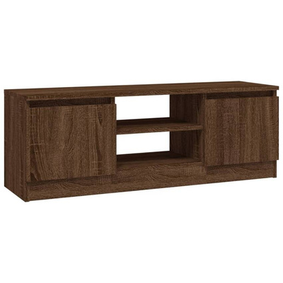 vidaXL Szafka pod TV, z drzwiczkami, brązowy dąb, 102x30x36 cm