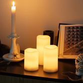 Zestaw 3 Świec LED na Baterie Wosk Naturalny Abruzzo Aurora