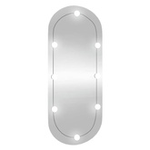 vidaXL Lustro ścienne z LED, 40x90 cm, szklane, owalne